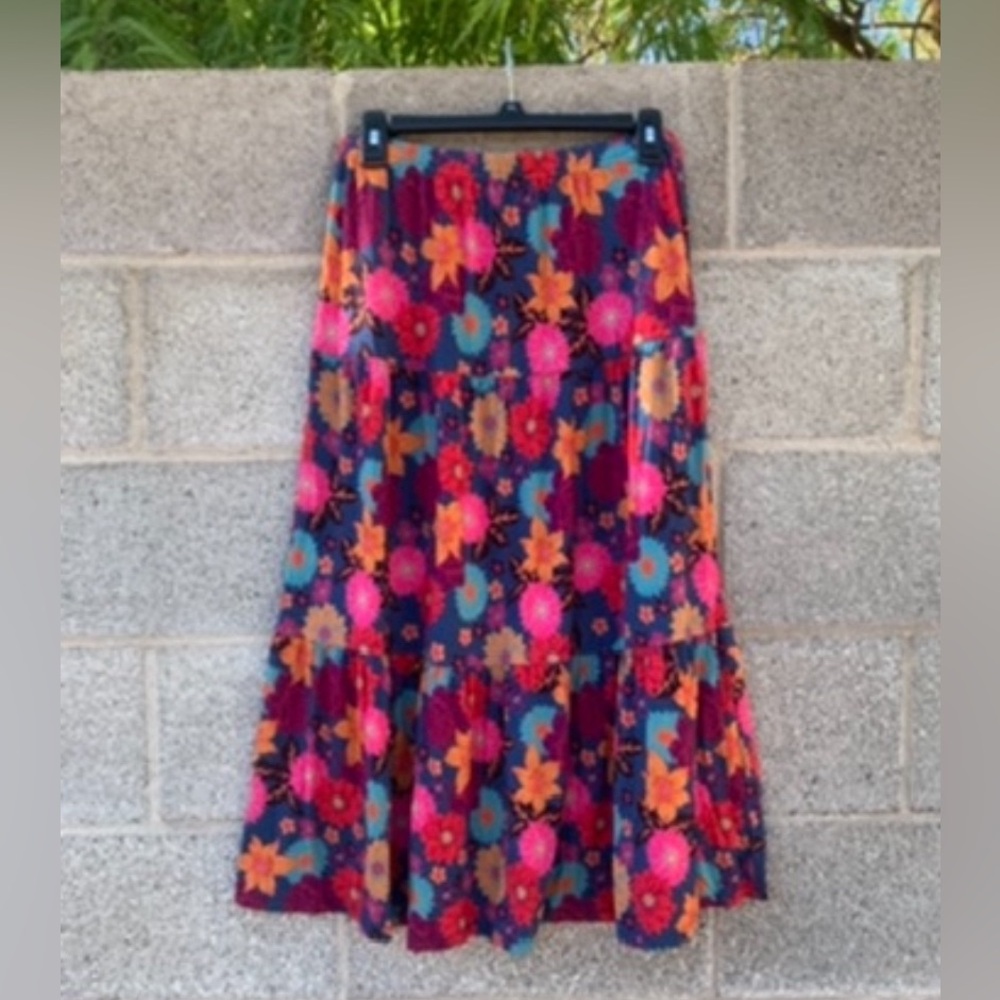 NWT Johnny Was Los Angeles Merinda Tiered Skirt Floral Viscose MIDI/Maxi* Small